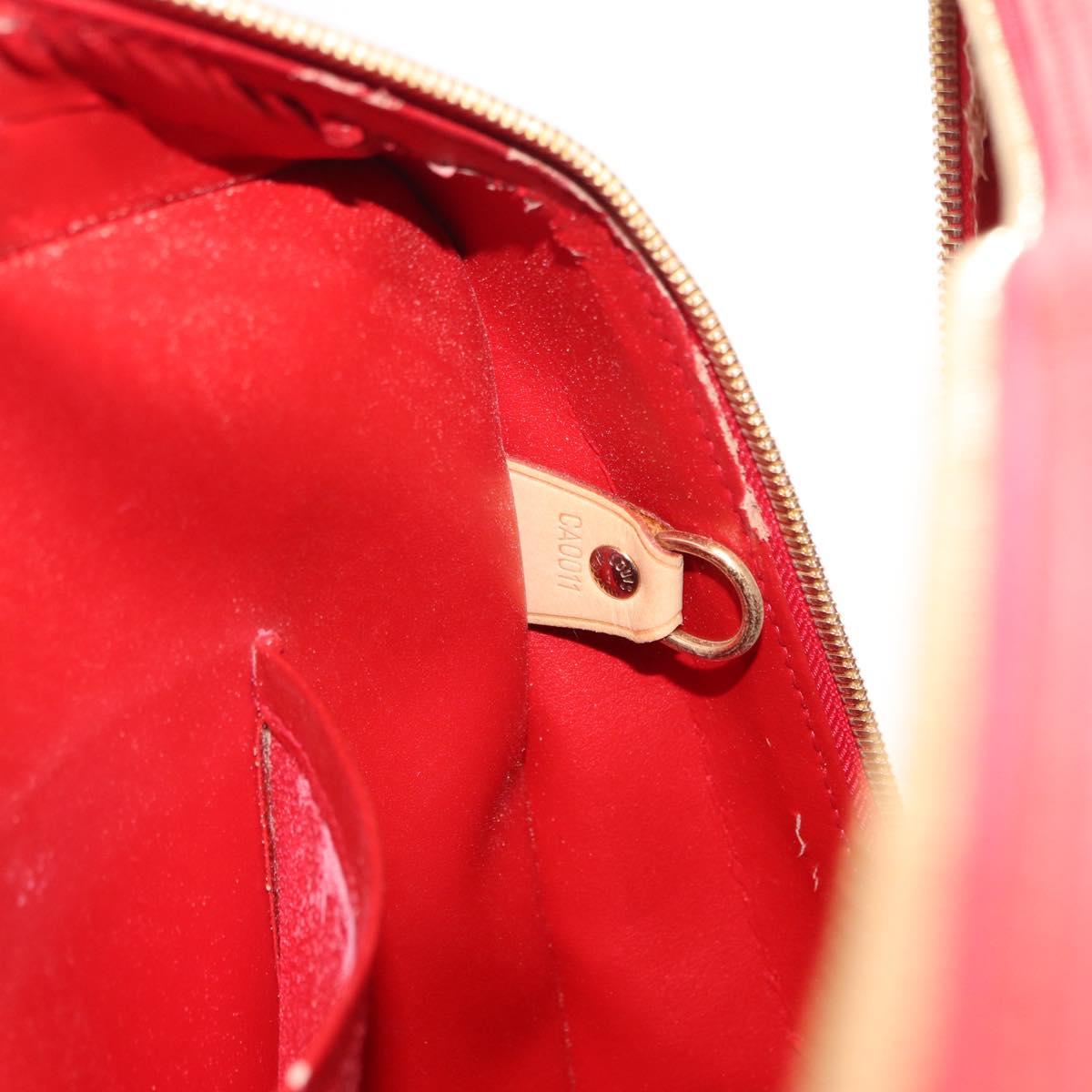 LOUIS VUITTON Monogram Vernis Sutton Hand Bag Red Rouge M91080 LV Auth bs31095