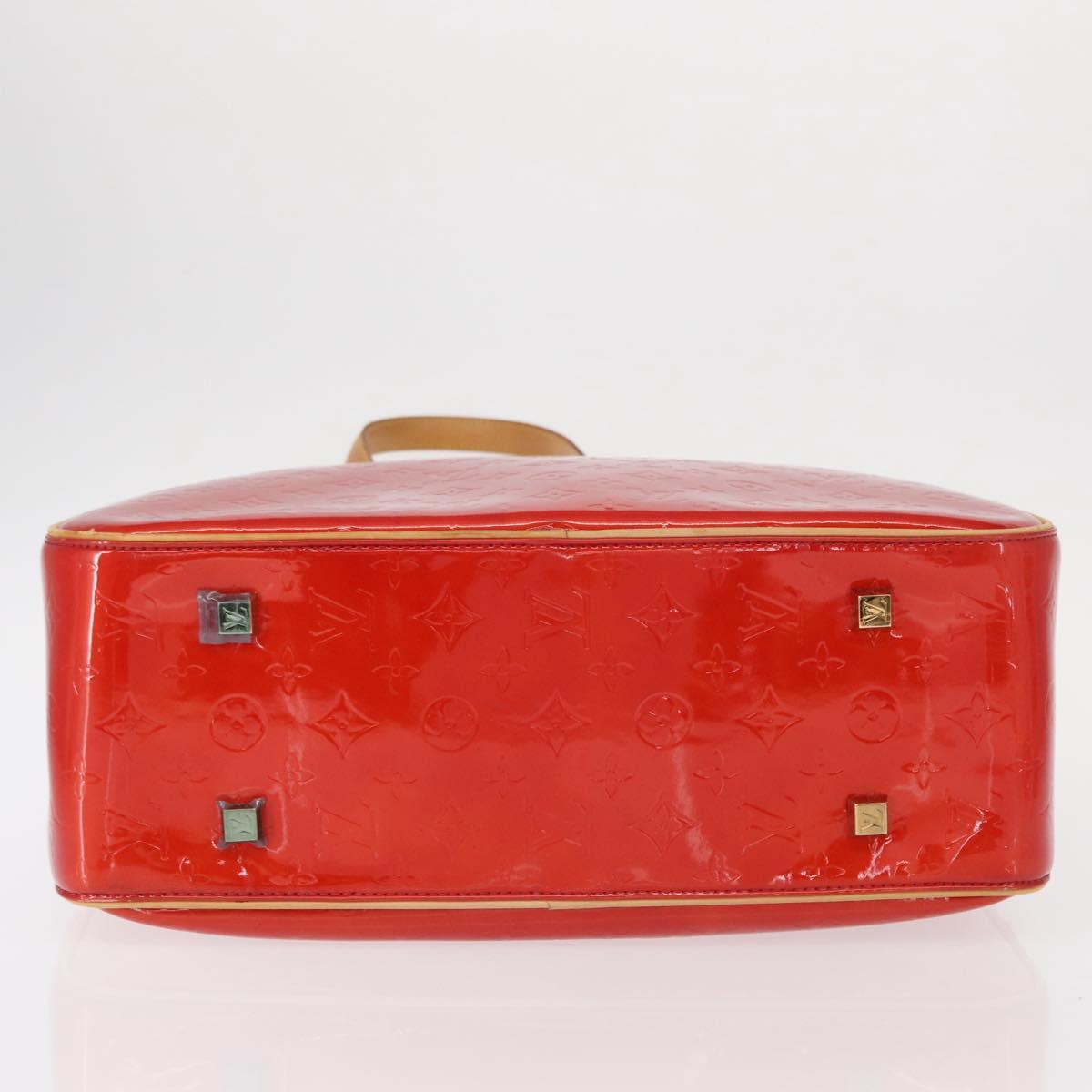 LOUIS VUITTON Monogram Vernis Sutton Hand Bag Red Rouge M91080 LV Auth bs31095