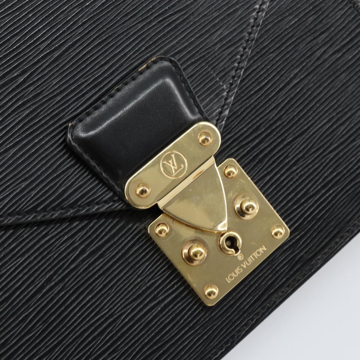 LOUIS VUITTON Epi Serie Dragonne Clutch Bag Black Noir M52612 LV Auth bs31101