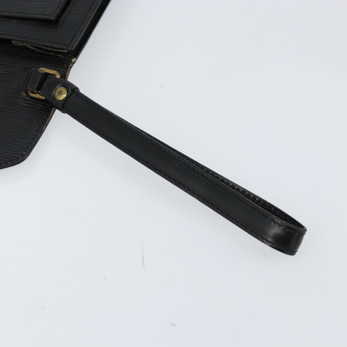 LOUIS VUITTON Epi Serie Dragonne Clutch Bag Black Noir M52612 LV Auth bs31101