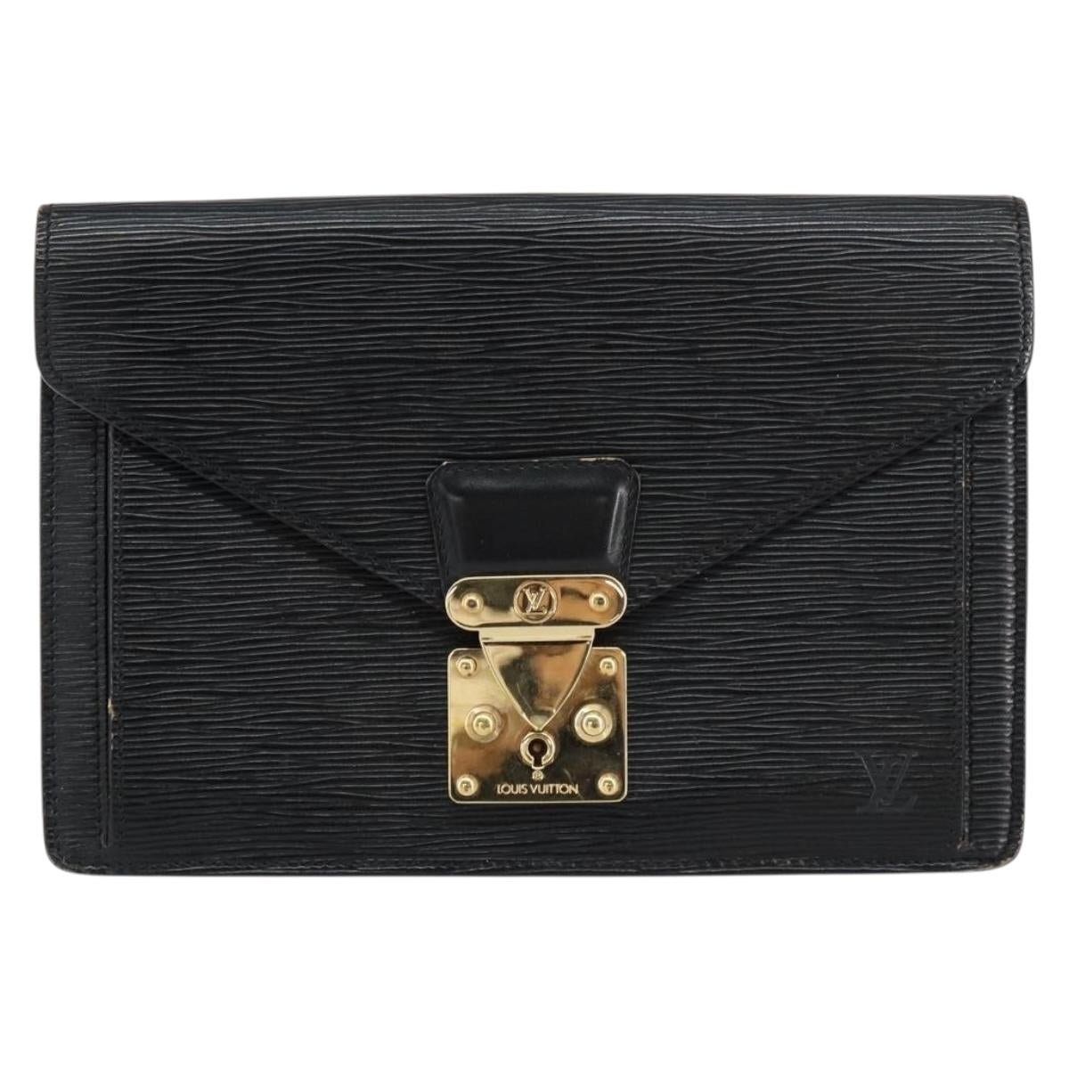LOUIS VUITTON Epi Serie Dragonne Clutch Bag Black Noir M52612 LV Auth bs31101