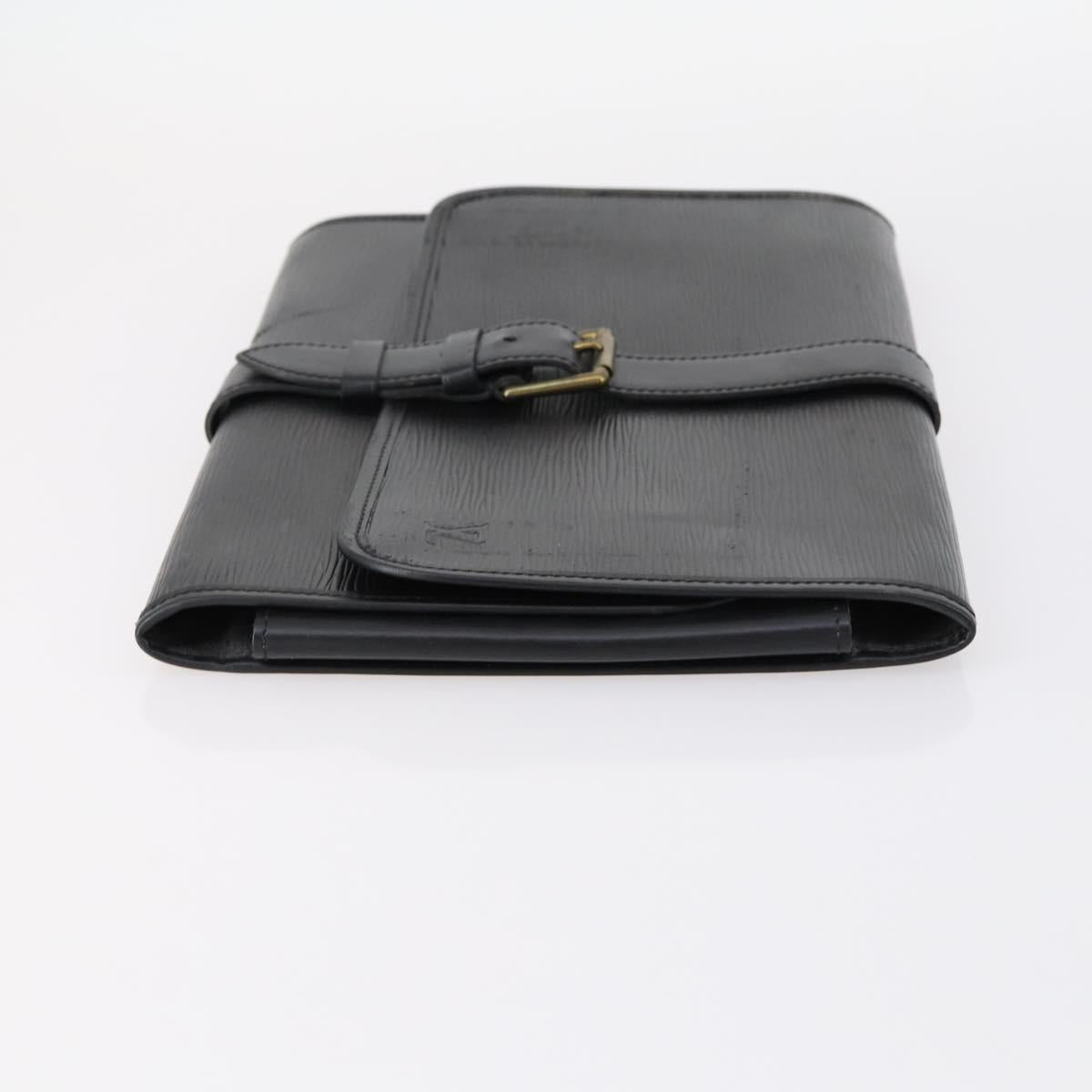 LOUIS VUITTON Epi Trousse Priant Clutch Bag Black M48372 LV Auth bs31102