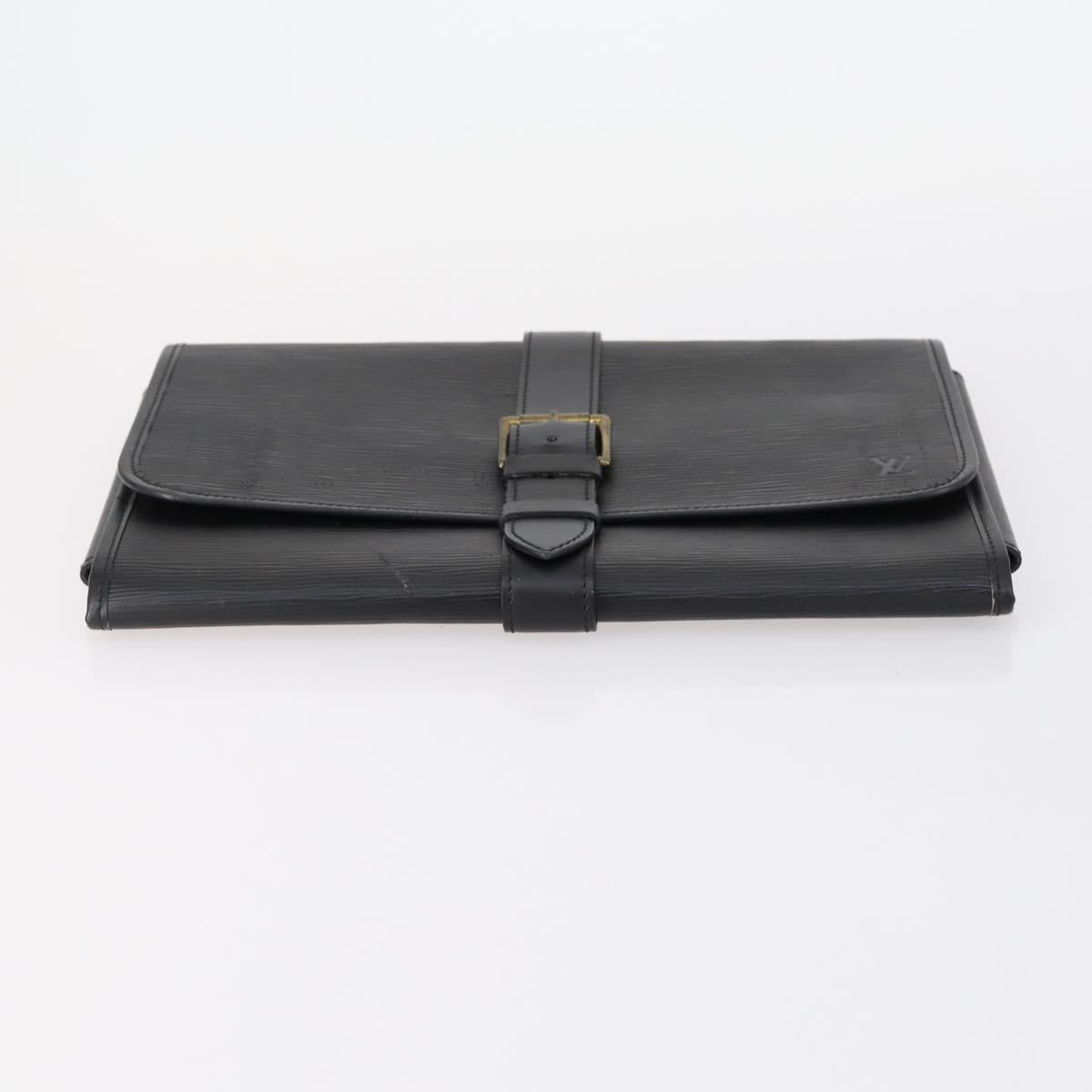 LOUIS VUITTON Epi Trousse Priant Clutch Bag Black M48372 LV Auth bs31102