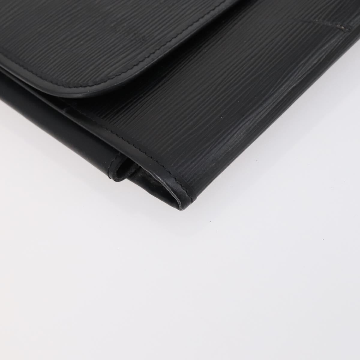 LOUIS VUITTON Epi Trousse Priant Clutch Bag Black M48372 LV Auth bs31102