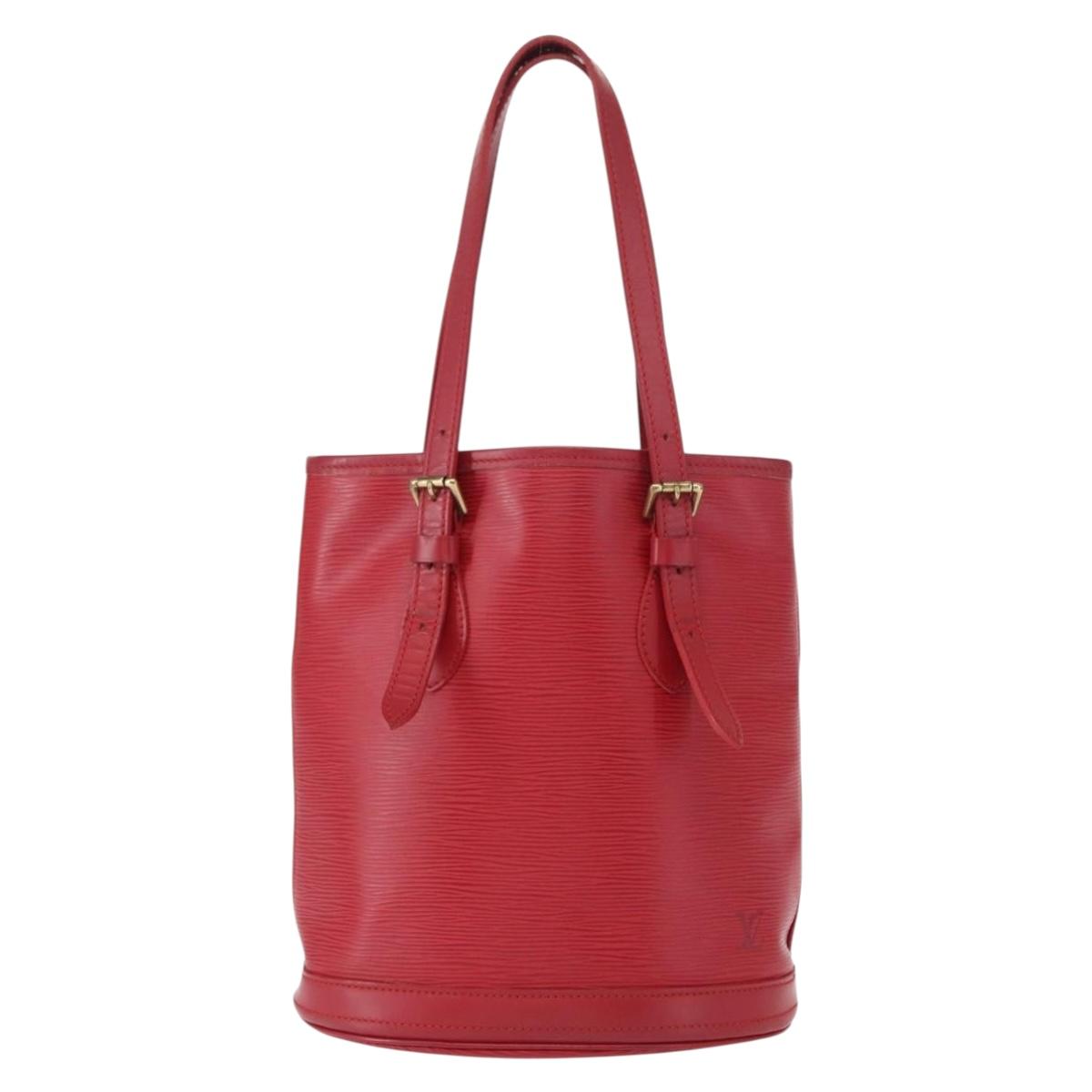 LOUIS VUITTON Epi Bucket PM Shoulder Bag Red M5899E LV Auth bs31103