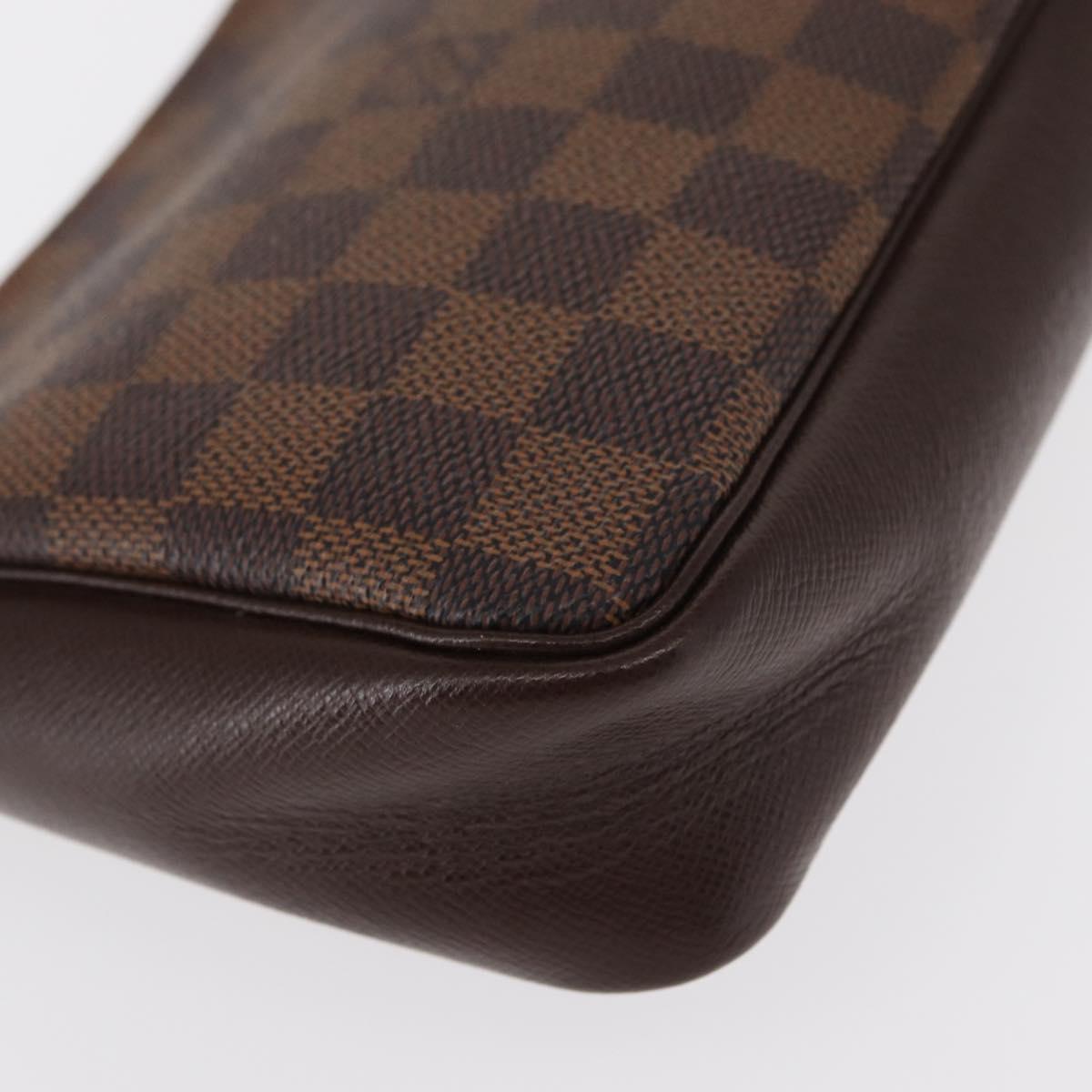 LOUIS VUITTON Damier Ebene Trousse Makeup Pouch N51982 LV Auth bs31106