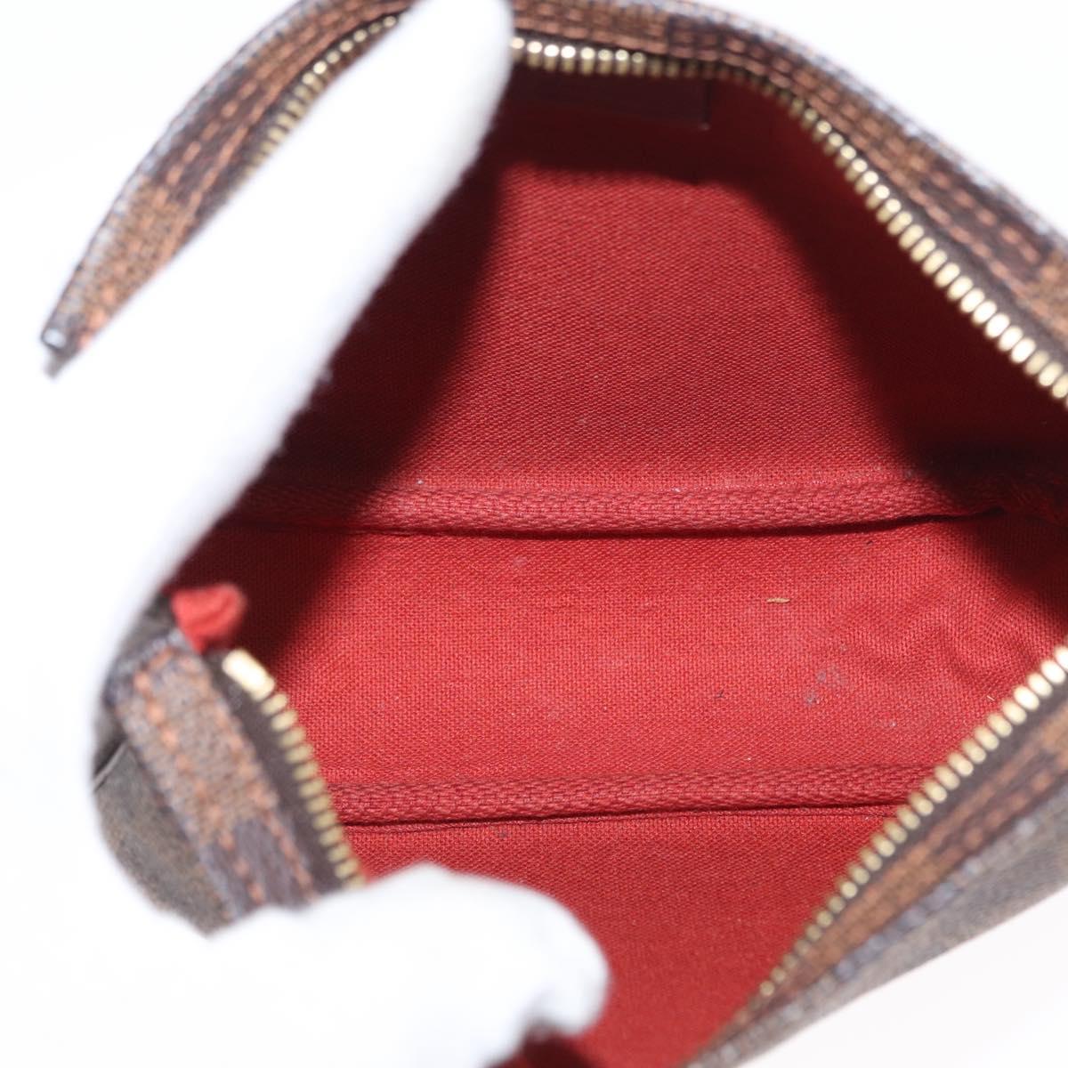 LOUIS VUITTON Damier Ebene Trousse Makeup Pouch N51982 LV Auth bs31106