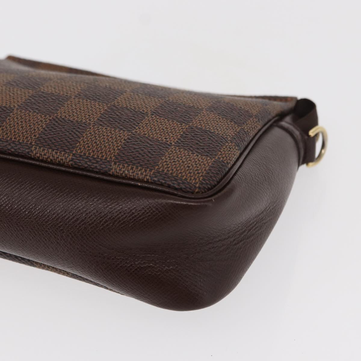 LOUIS VUITTON Damier Ebene Trousse Makeup Pouch N51982 LV Auth bs31106