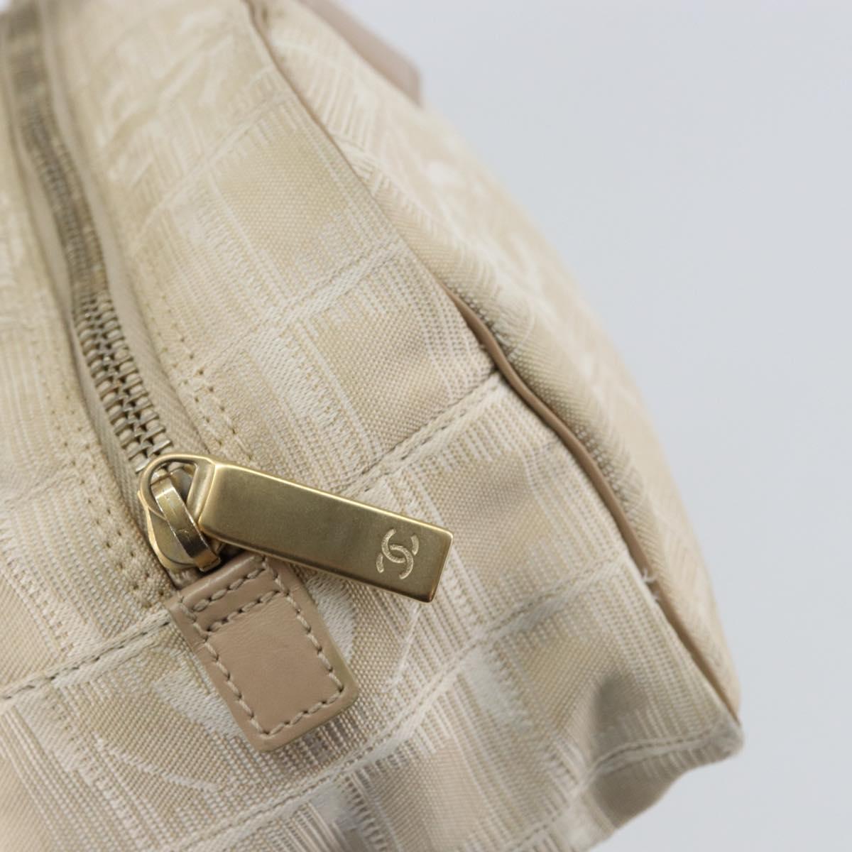 CHANEL New Travel Line Shoulder Bag Nylon Pink Gold CC Auth bs31107