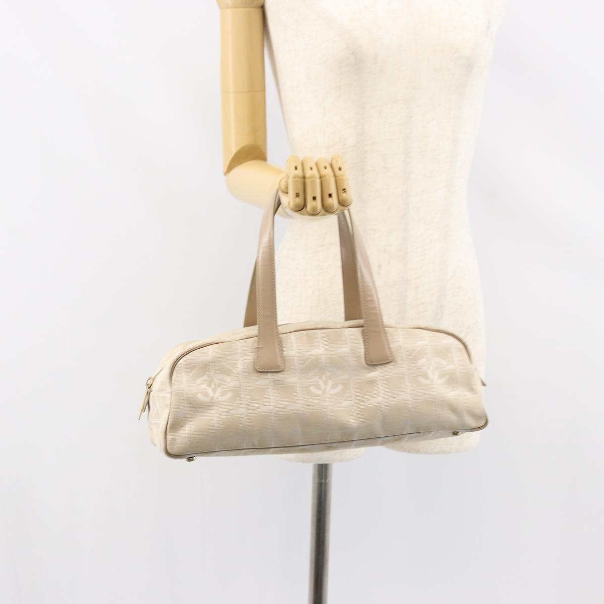 CHANEL New Travel Line Shoulder Bag Nylon Pink Gold CC Auth bs31107