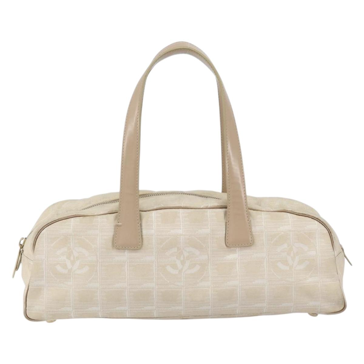 CHANEL New Travel Line Shoulder Bag Nylon Pink Gold CC Auth bs31107