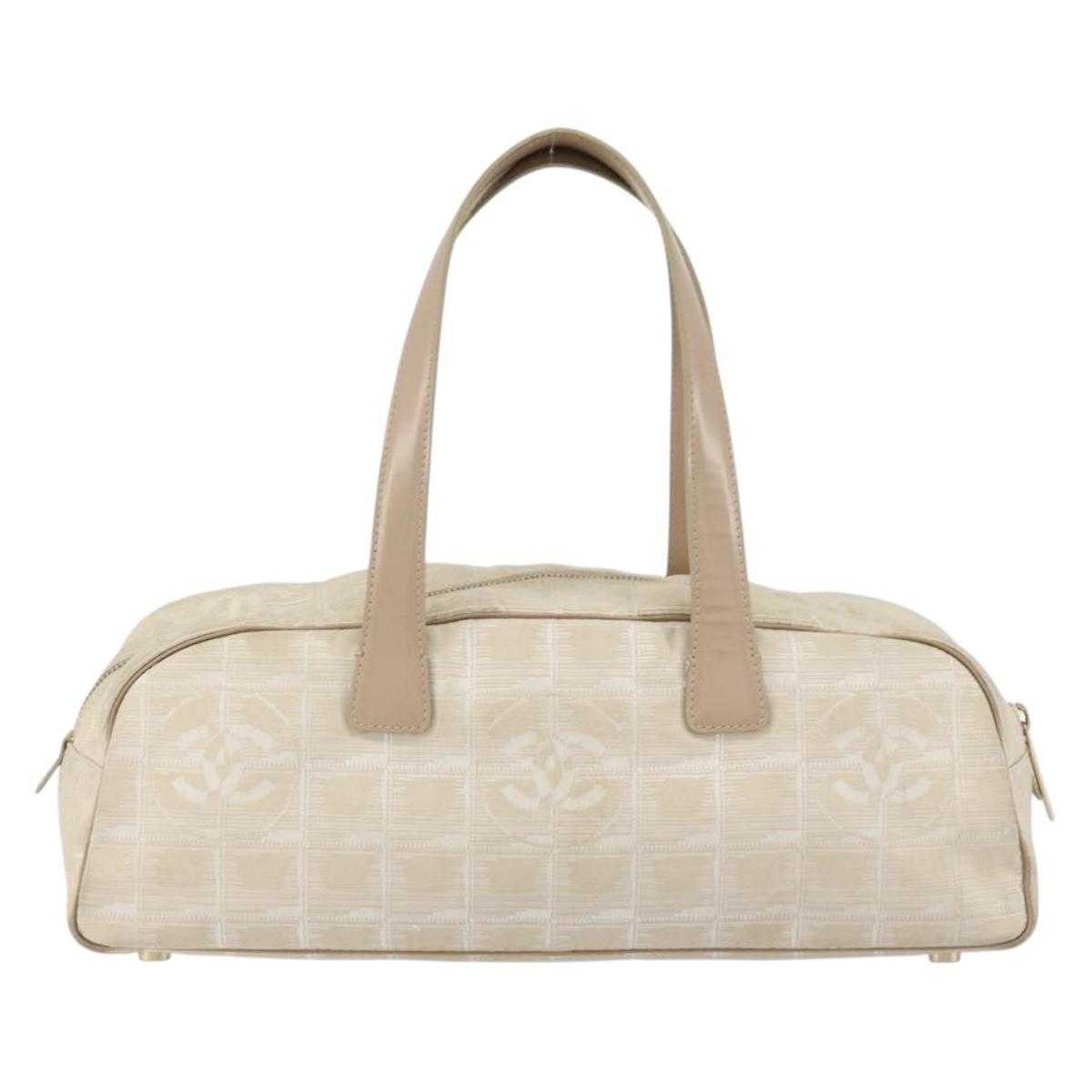 CHANEL New Travel Line Shoulder Bag Nylon Pink Gold CC Auth bs31107