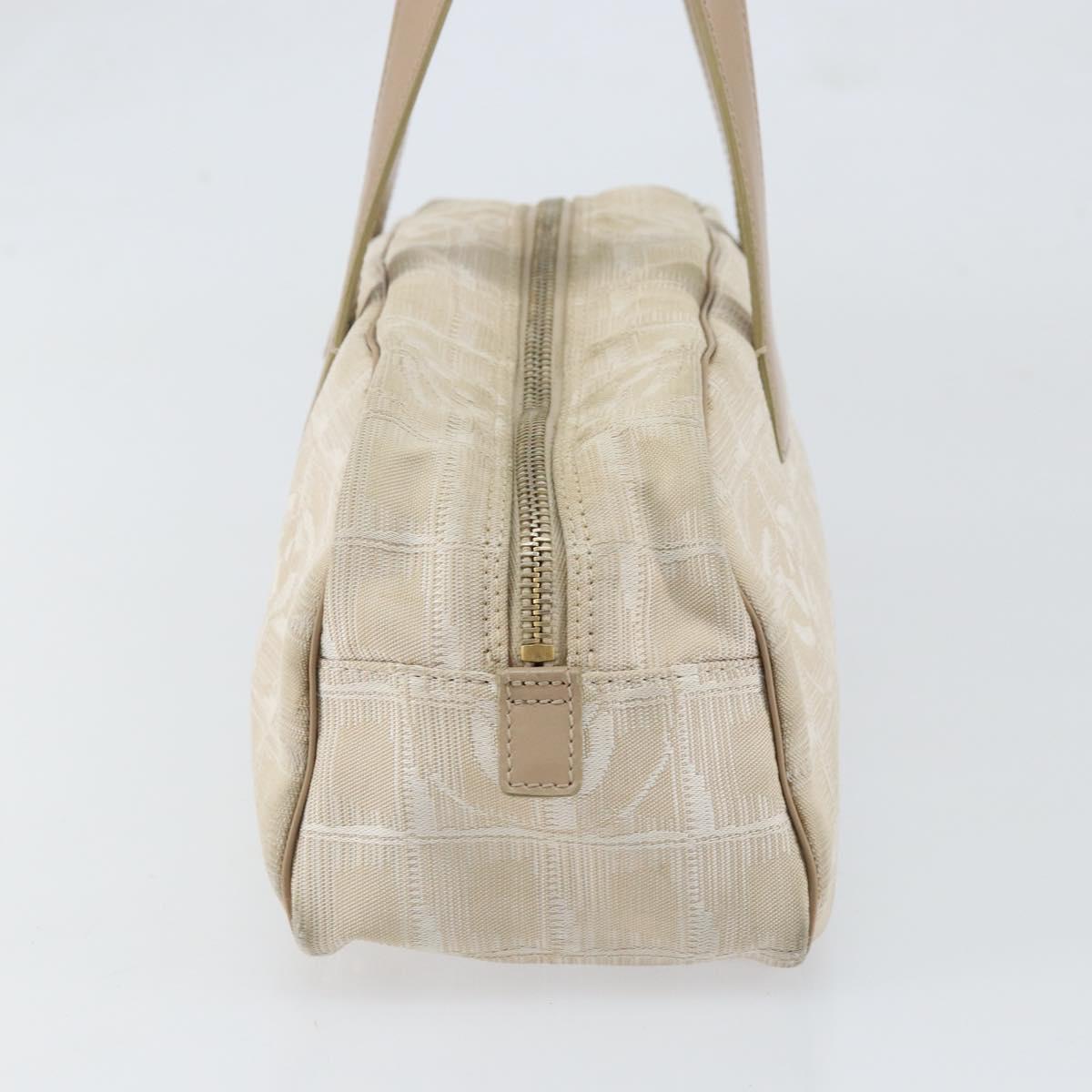 CHANEL New Travel Line Shoulder Bag Nylon Pink Gold CC Auth bs31107