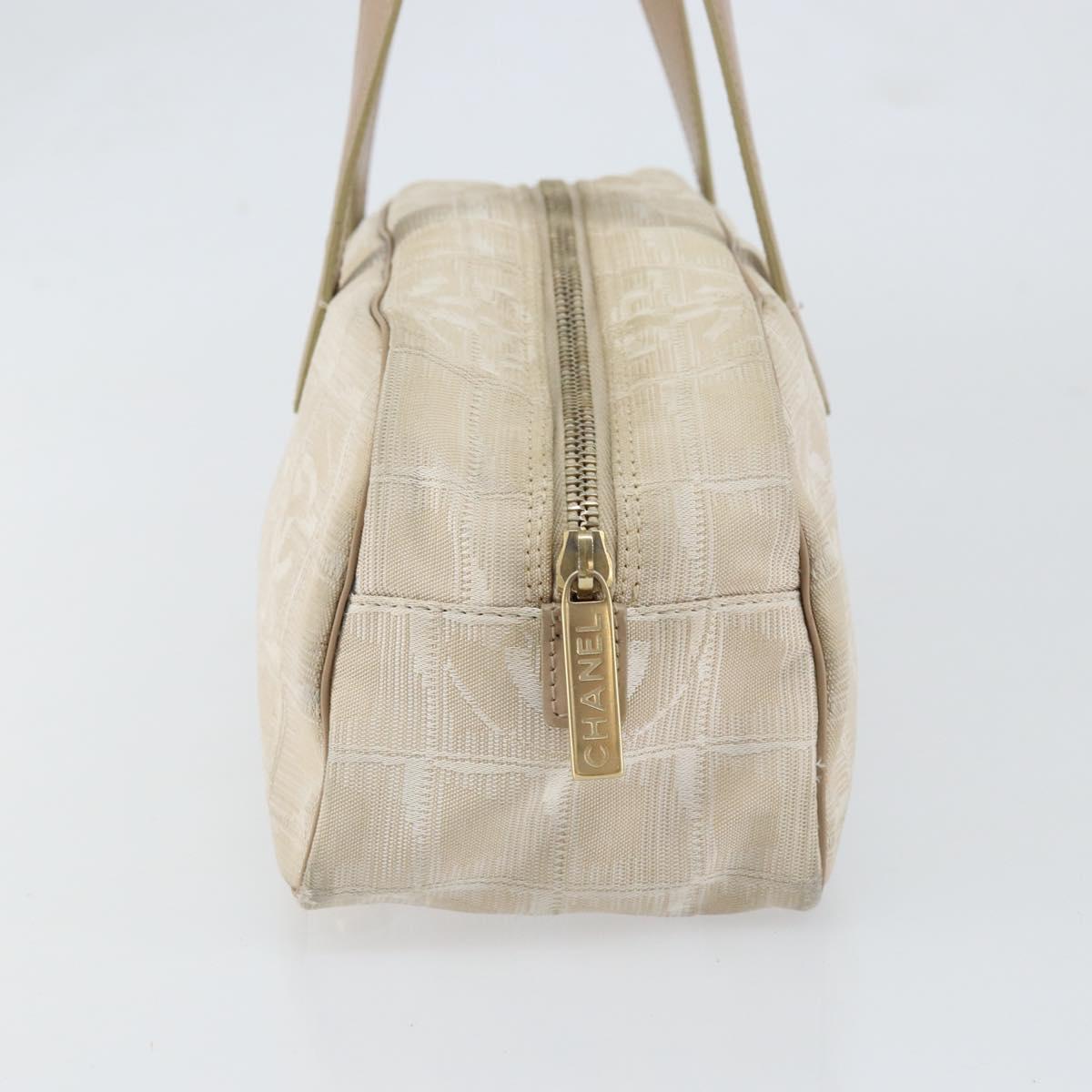 CHANEL New Travel Line Shoulder Bag Nylon Pink Gold CC Auth bs31107