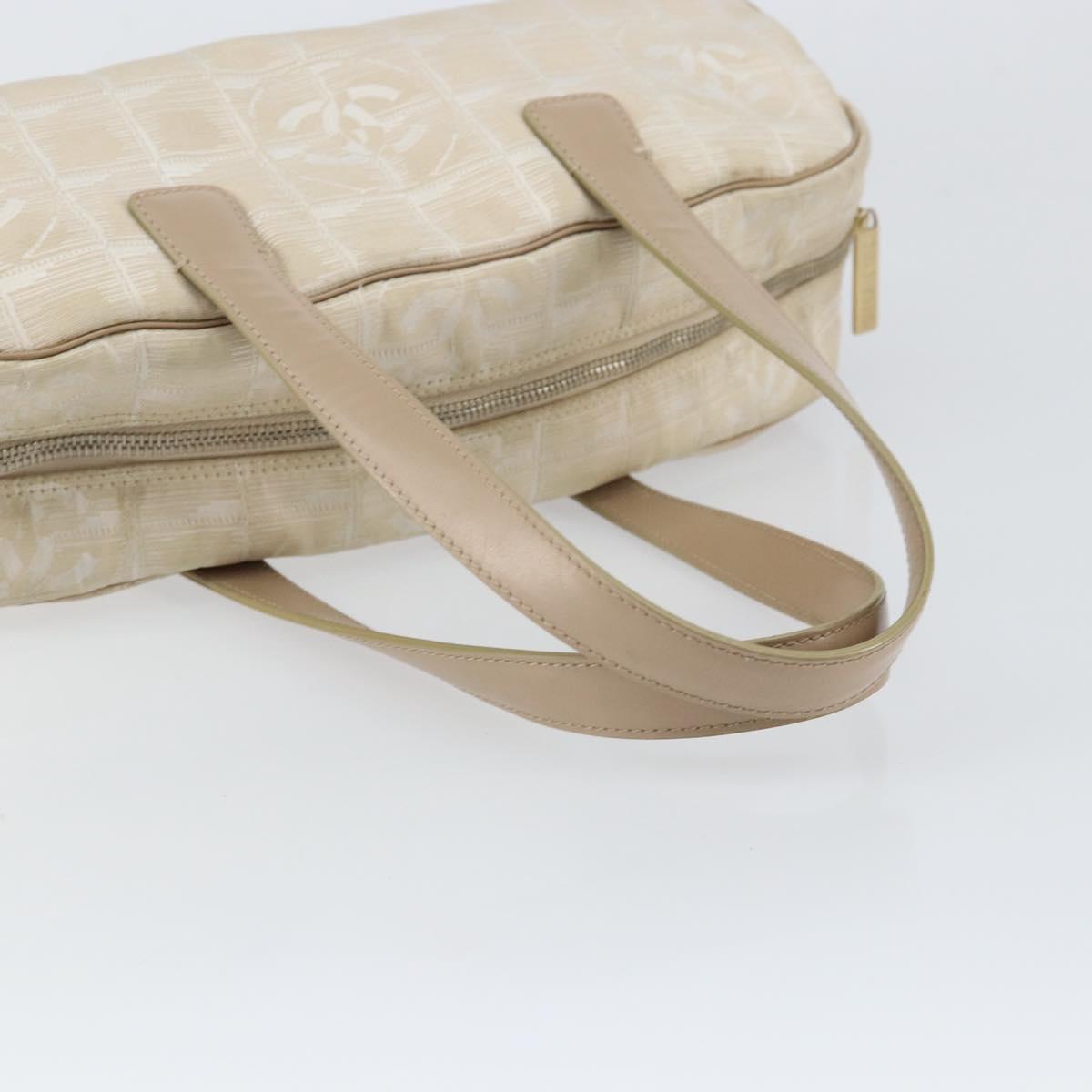 CHANEL New Travel Line Shoulder Bag Nylon Pink Gold CC Auth bs31107