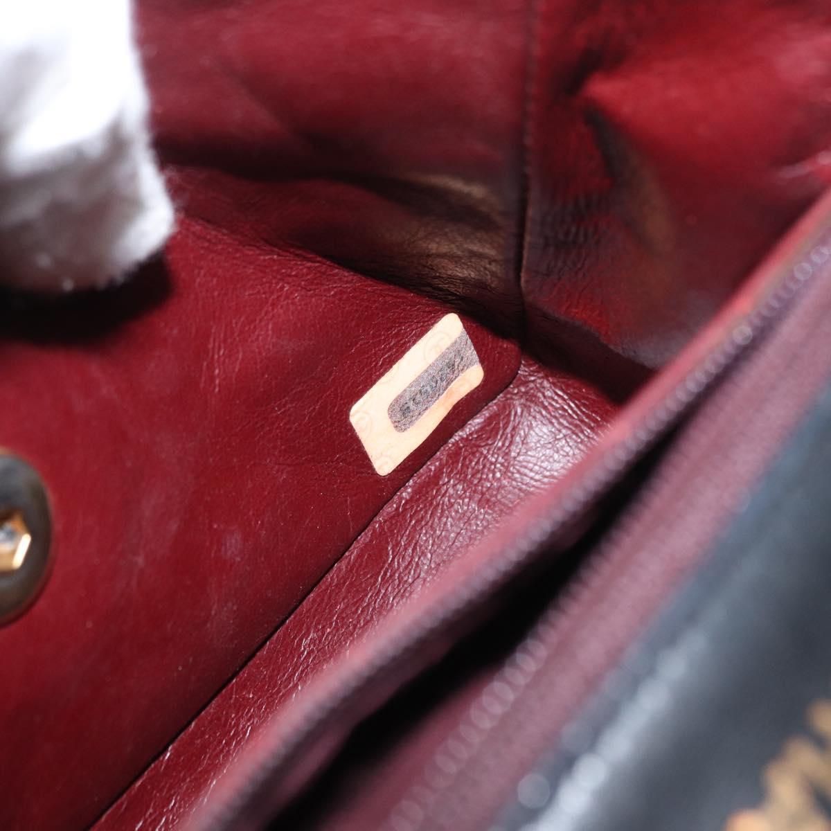 CHANEL Matelasse 17 Chain Shoulder Bag Lamb Skin Black Gold CC Auth bs31113