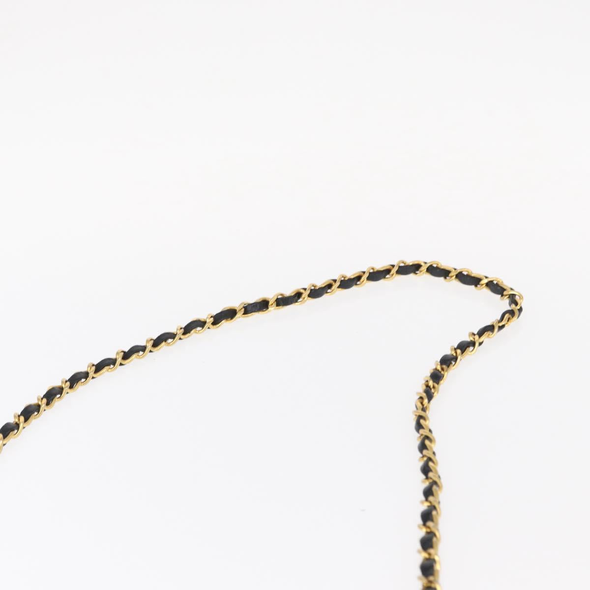 CHANEL Matelasse 17 Chain Shoulder Bag Lamb Skin Black Gold CC Auth bs31113