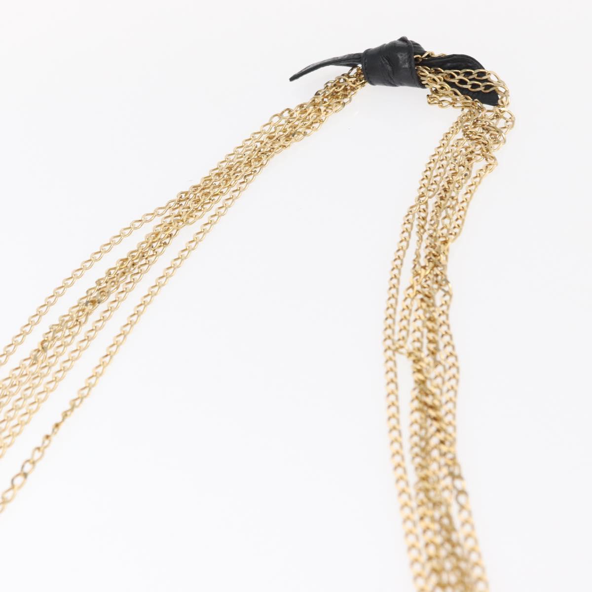 CHANEL Matelasse Chain Shoulder Bag Enamel Black Gold CC Auth bs31115