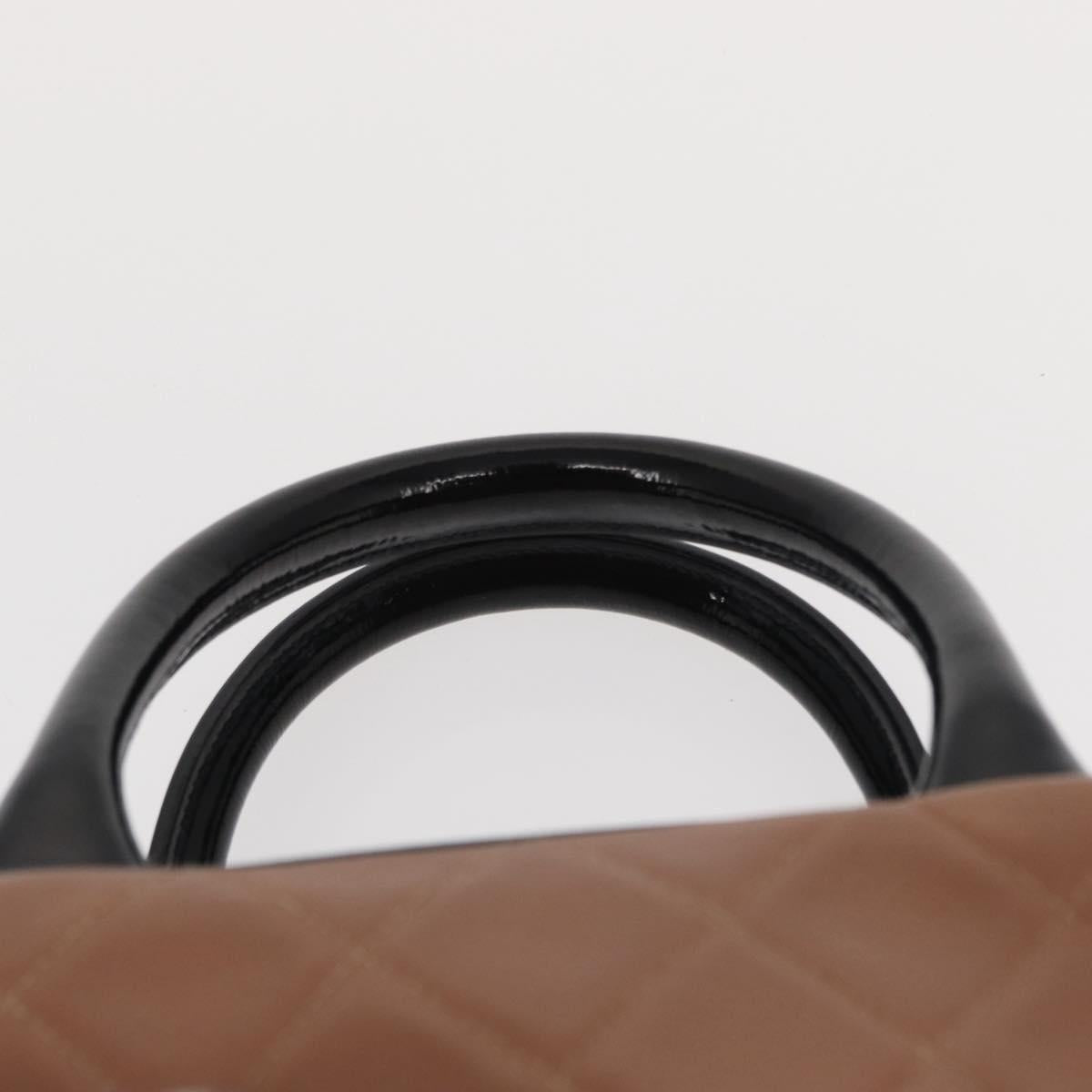 CHANEL Matelasse Hand Bag Caviar Skin Beige Silver CC Auth bs31117