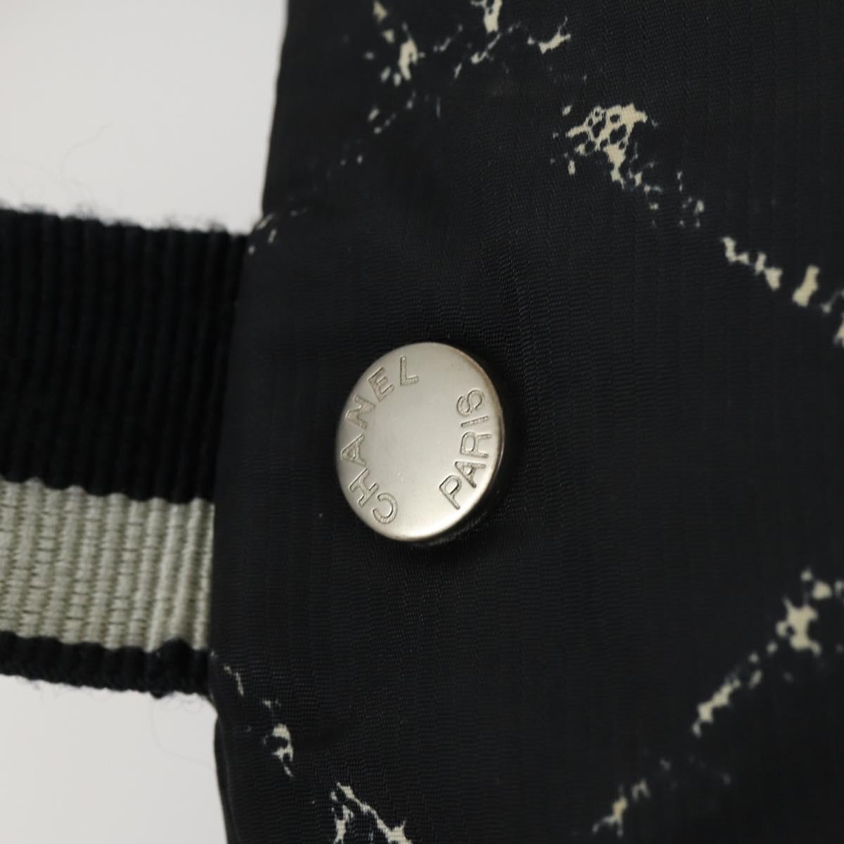 CHANEL New Travel Line Hand Bag Nylon Black Silver CC Auth bs31119