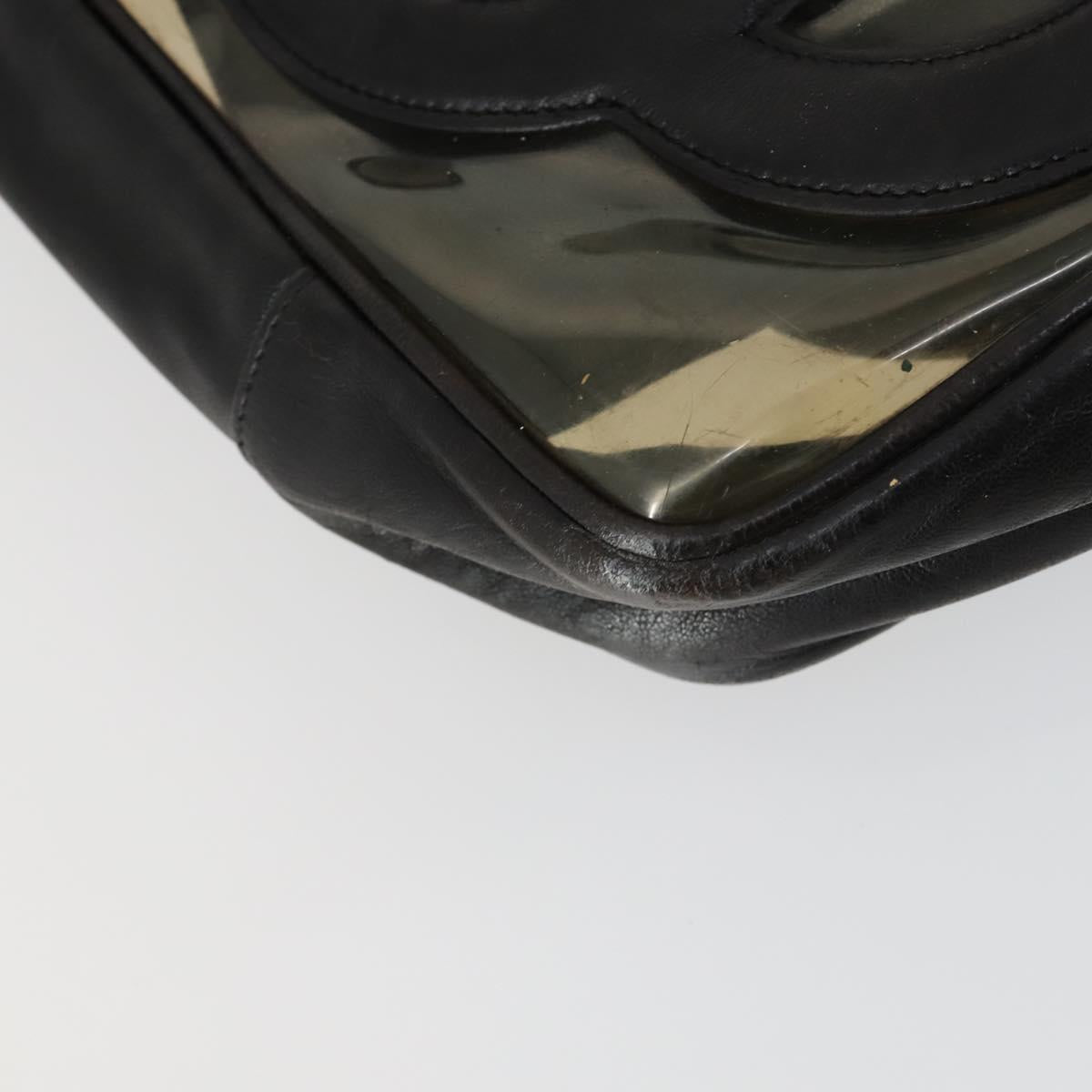 CHANEL Tote Bag Vinyl Black Gold CC Auth bs31121