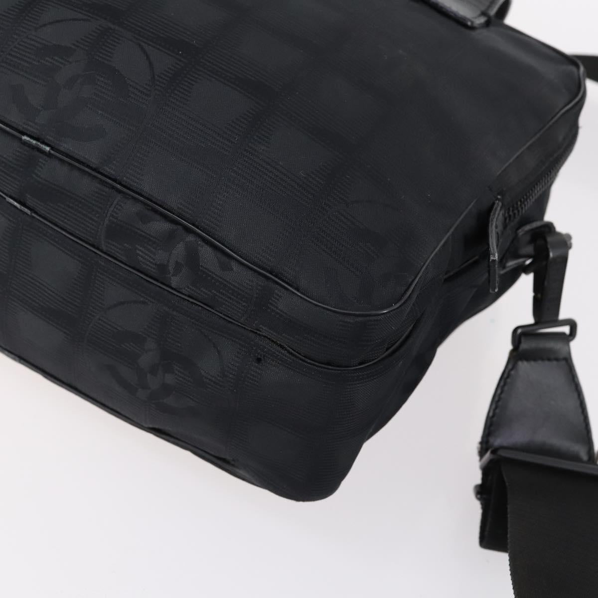 CHANEL New Wave Hand Bag Nylon 2way Black Silver CC Auth bs31122