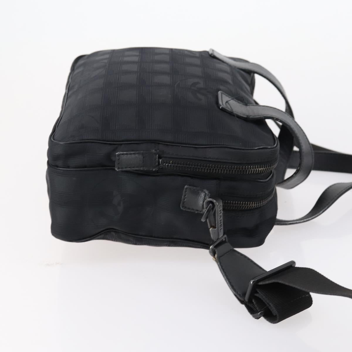 CHANEL New Wave Hand Bag Nylon 2way Black Silver CC Auth bs31122