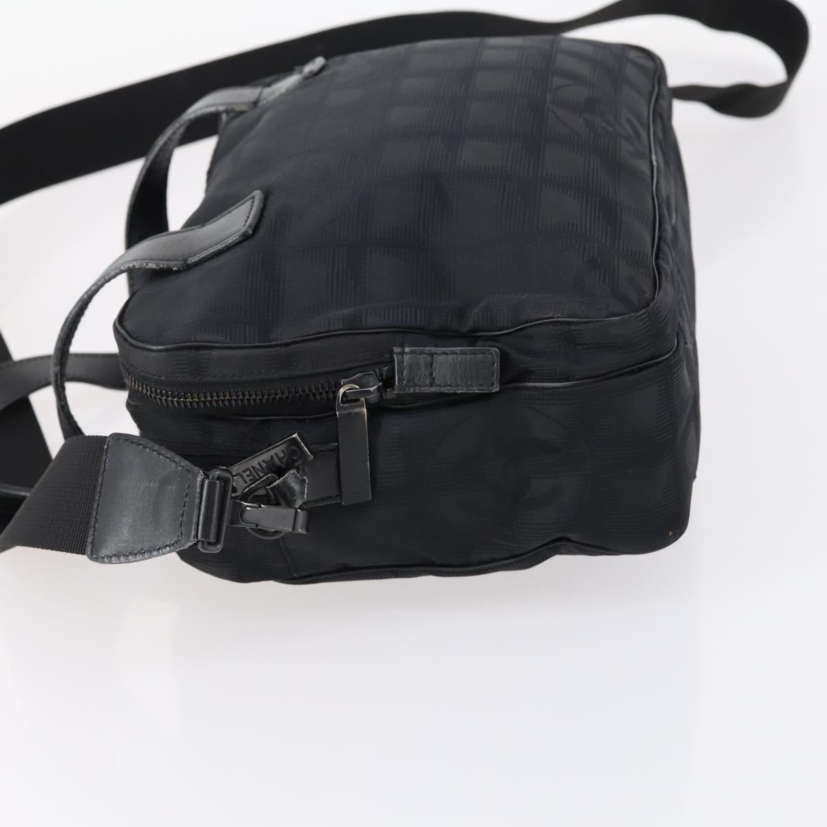 CHANEL New Wave Hand Bag Nylon 2way Black Silver CC Auth bs31122