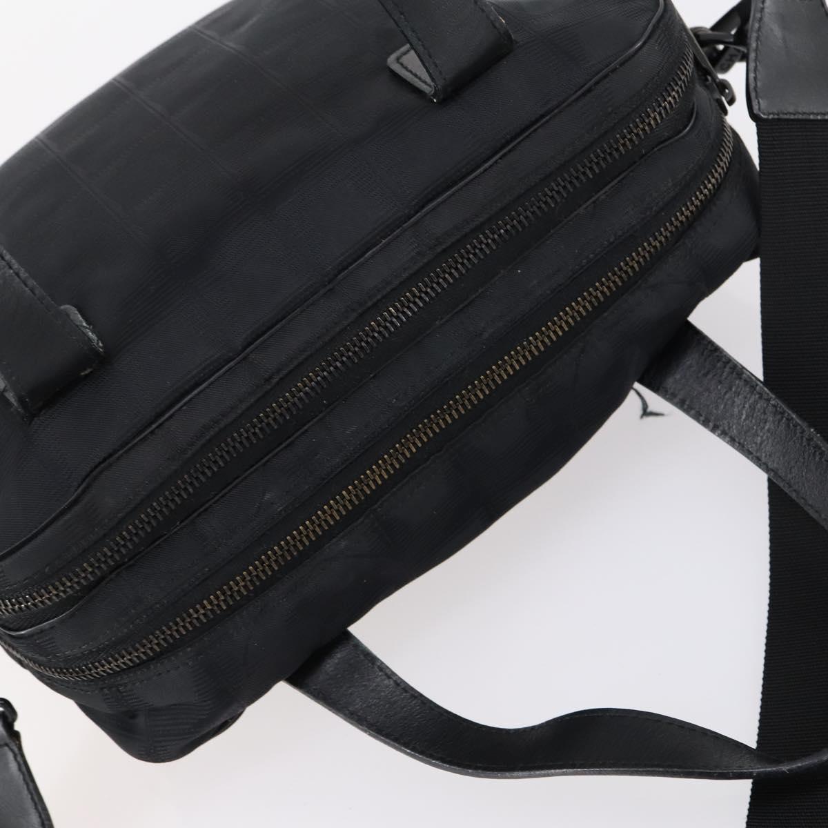 CHANEL New Wave Hand Bag Nylon 2way Black Silver CC Auth bs31122