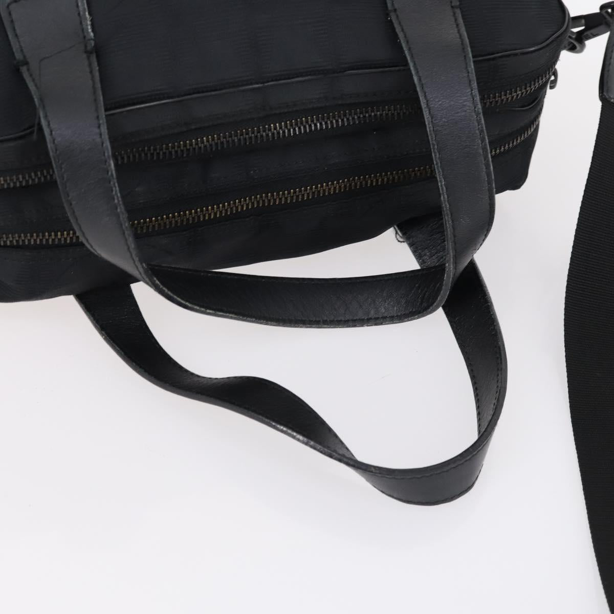 CHANEL New Wave Hand Bag Nylon 2way Black Silver CC Auth bs31122