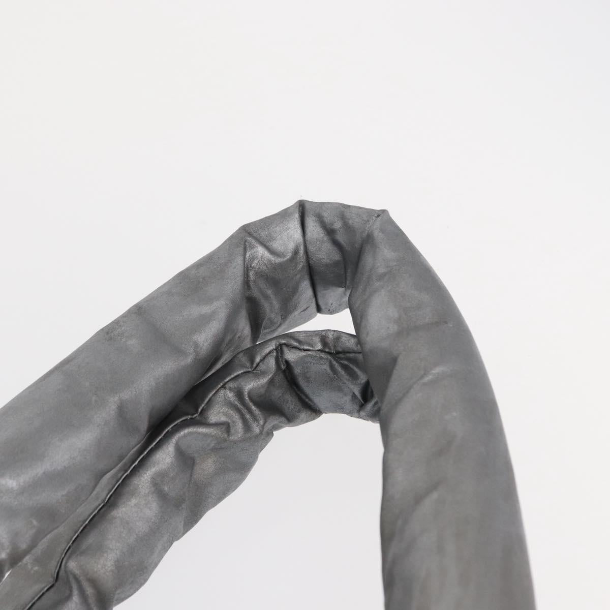 CHANEL Cococoon Tote Bag Nylon Gray Silver CC Auth bs31124