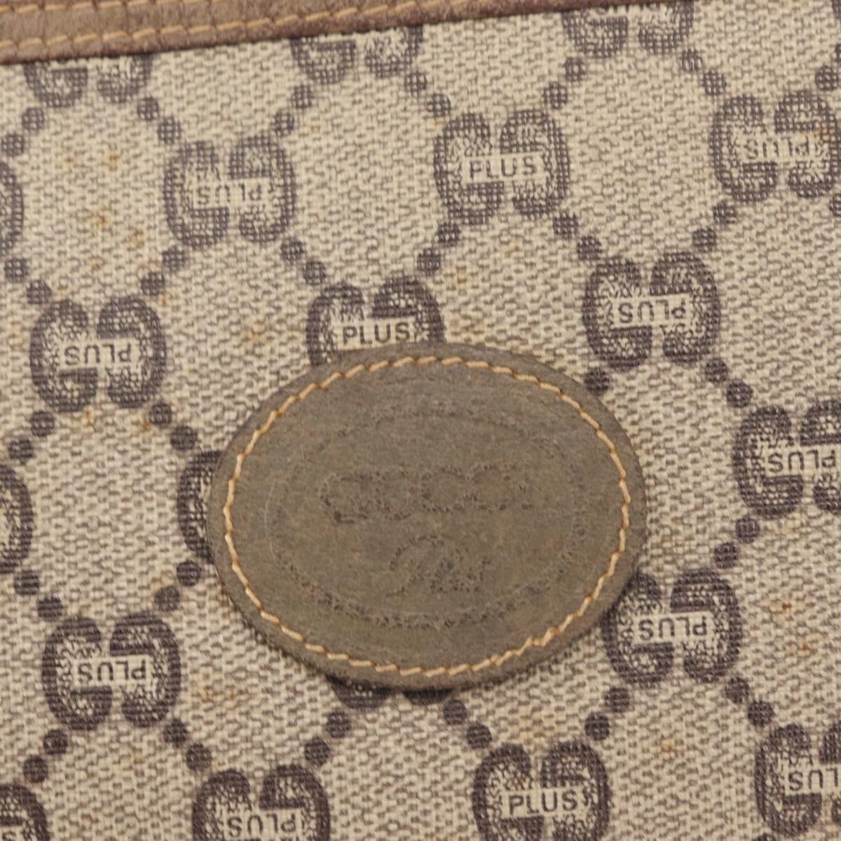 GUCCI GG Plus Supreme Clutch Bag PVC Beige Gold Auth bs31127