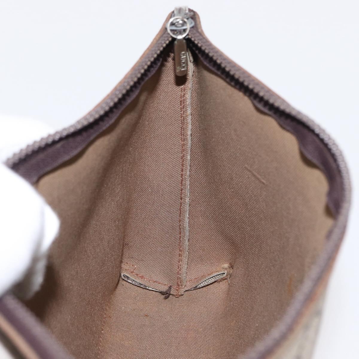 GUCCI GG Plus Supreme Clutch Bag PVC Beige Gold Auth bs31127