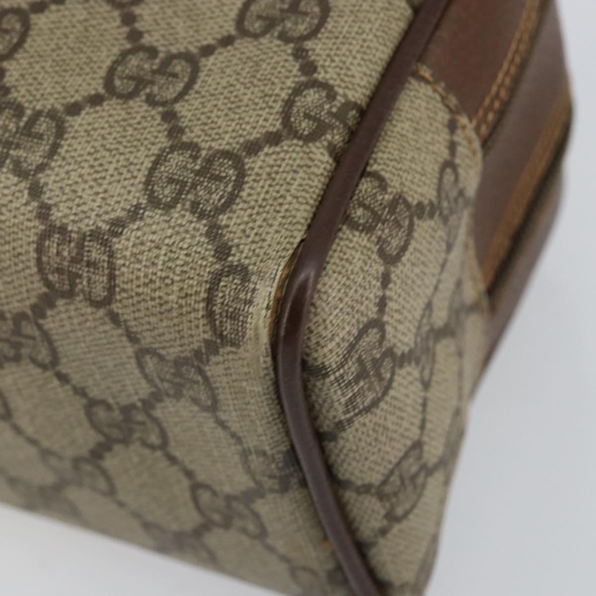 GUCCI GG Supreme Clutch Bag PVC Leather Beige Gold 014 58 6086 Auth bs31128