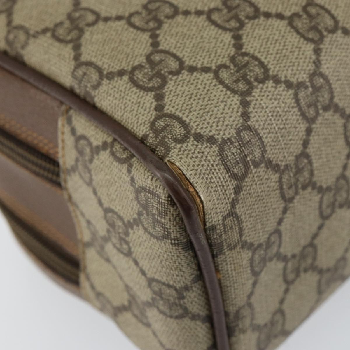 GUCCI GG Supreme Clutch Bag PVC Leather Beige Gold 014 58 6086 Auth bs31128