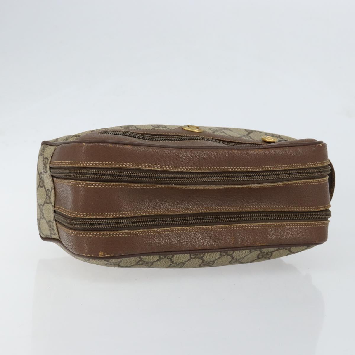 GUCCI GG Supreme Clutch Bag PVC Leather Beige Gold 014 58 6086 Auth bs31128