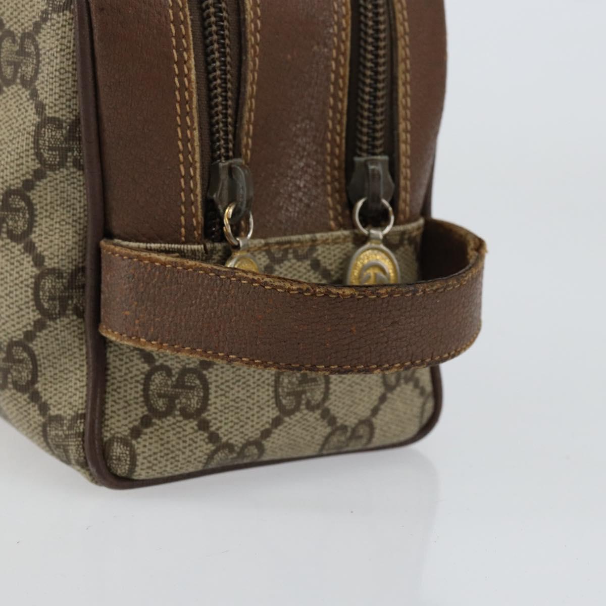 GUCCI GG Supreme Clutch Bag PVC Leather Beige Gold 014 58 6086 Auth bs31128