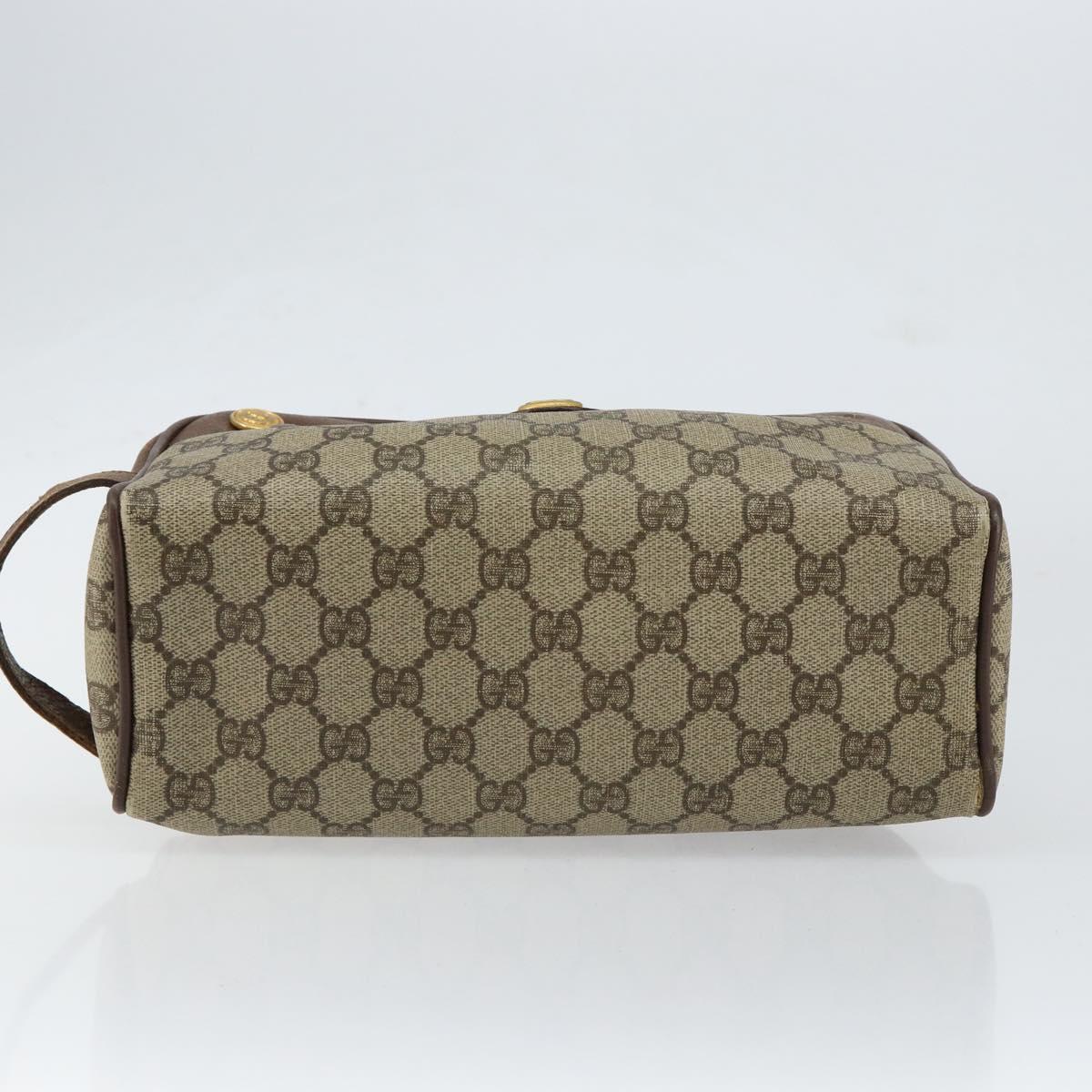 GUCCI GG Supreme Clutch Bag PVC Leather Beige Gold 014 58 6086 Auth bs31128