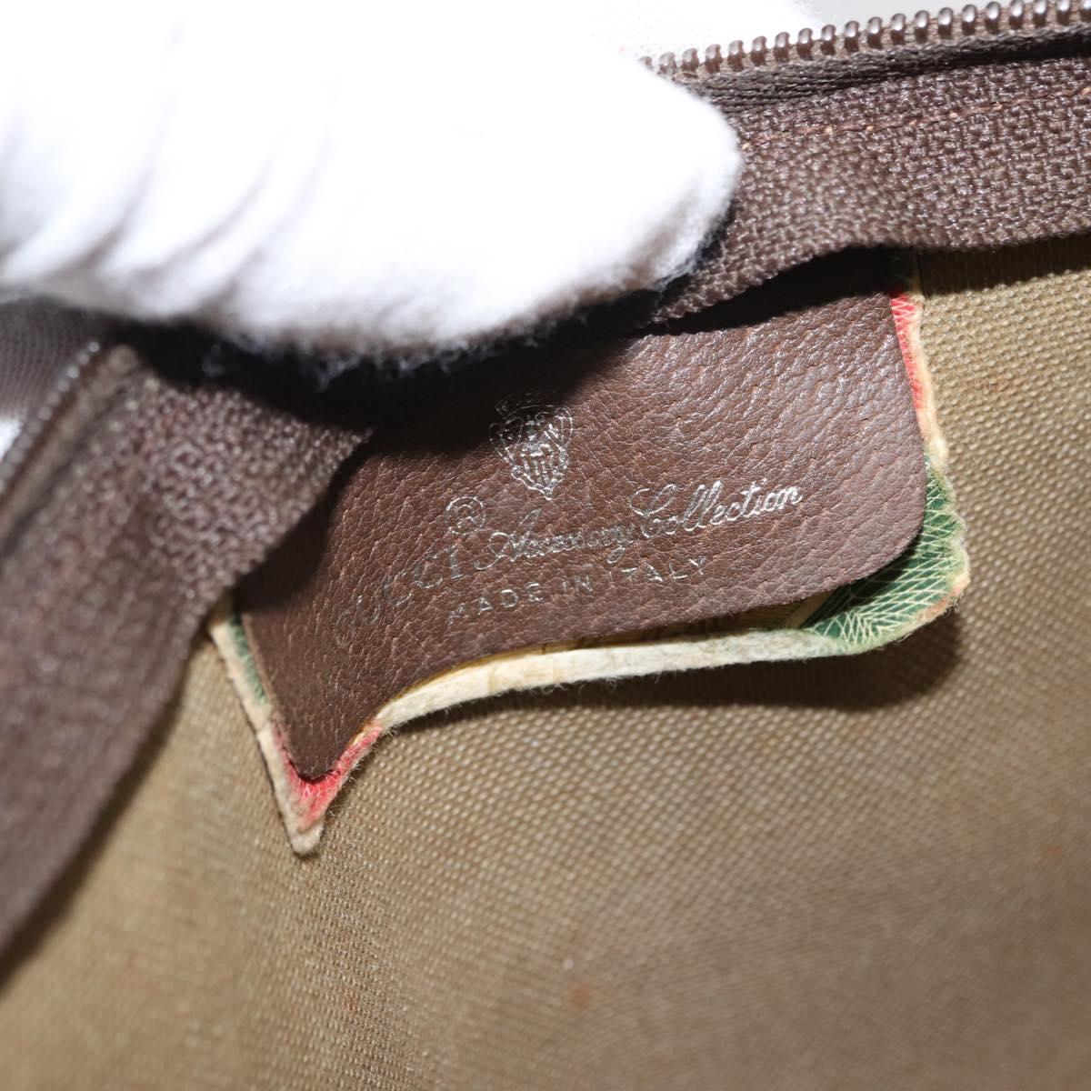 GUCCI GG Supreme Pouch PVC Leather Beige Gold 89 01 045 Auth bs31130