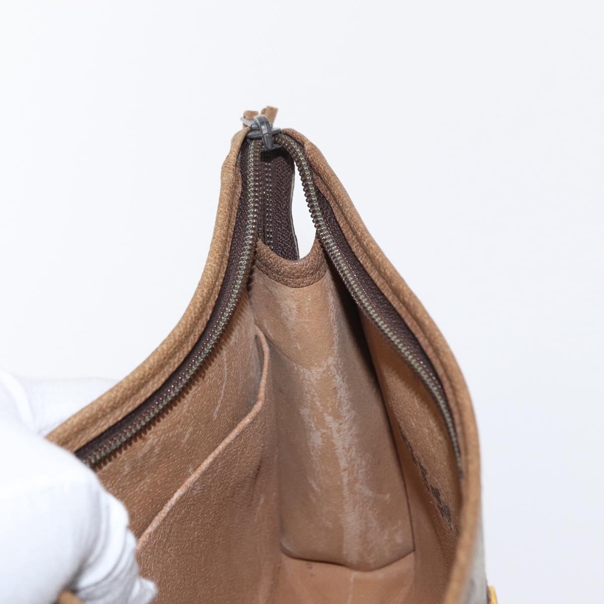 GUCCI GG Plus Supreme Clutch Bag PVC Beige Gold Auth bs31131