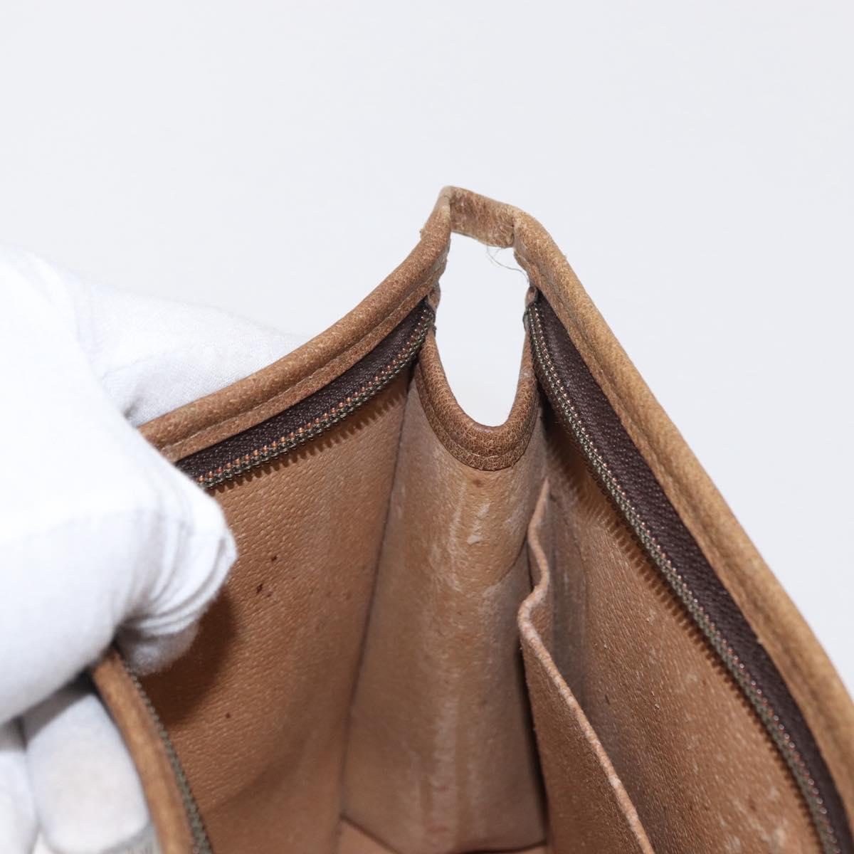 GUCCI GG Plus Supreme Clutch Bag PVC Beige Gold Auth bs31131