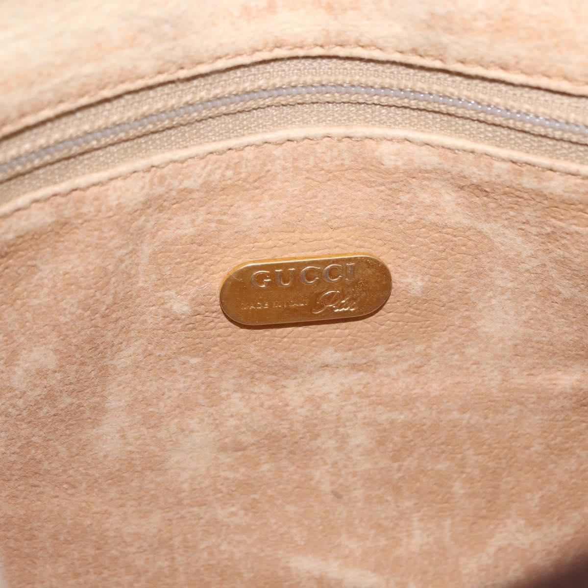 GUCCI GG Plus Supreme Clutch Bag PVC Beige Gold Auth bs31132