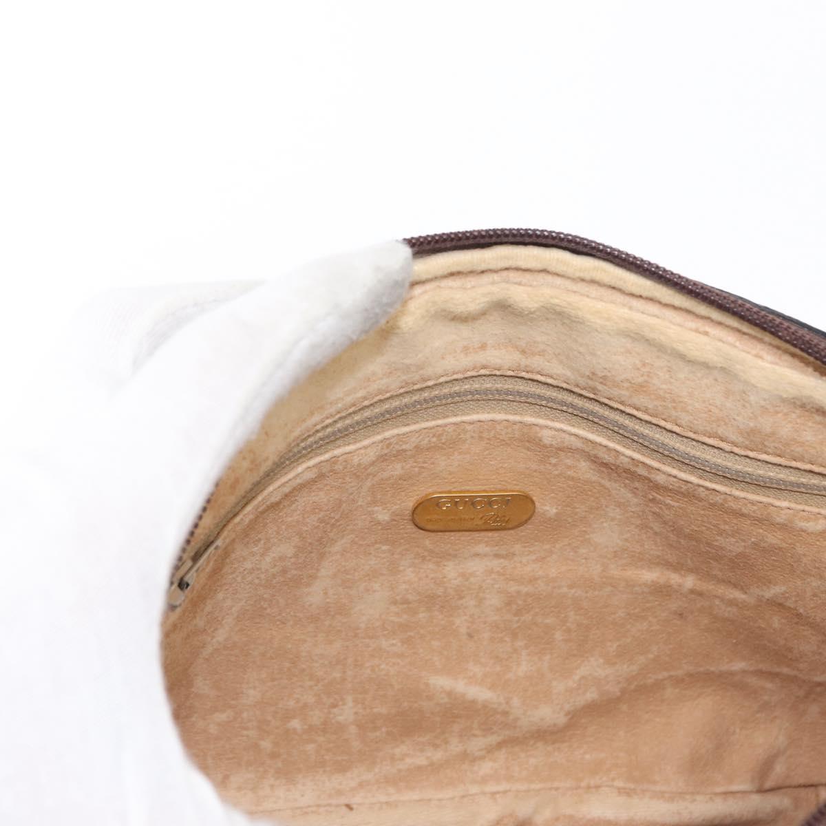 GUCCI GG Plus Supreme Clutch Bag PVC Beige Gold Auth bs31132