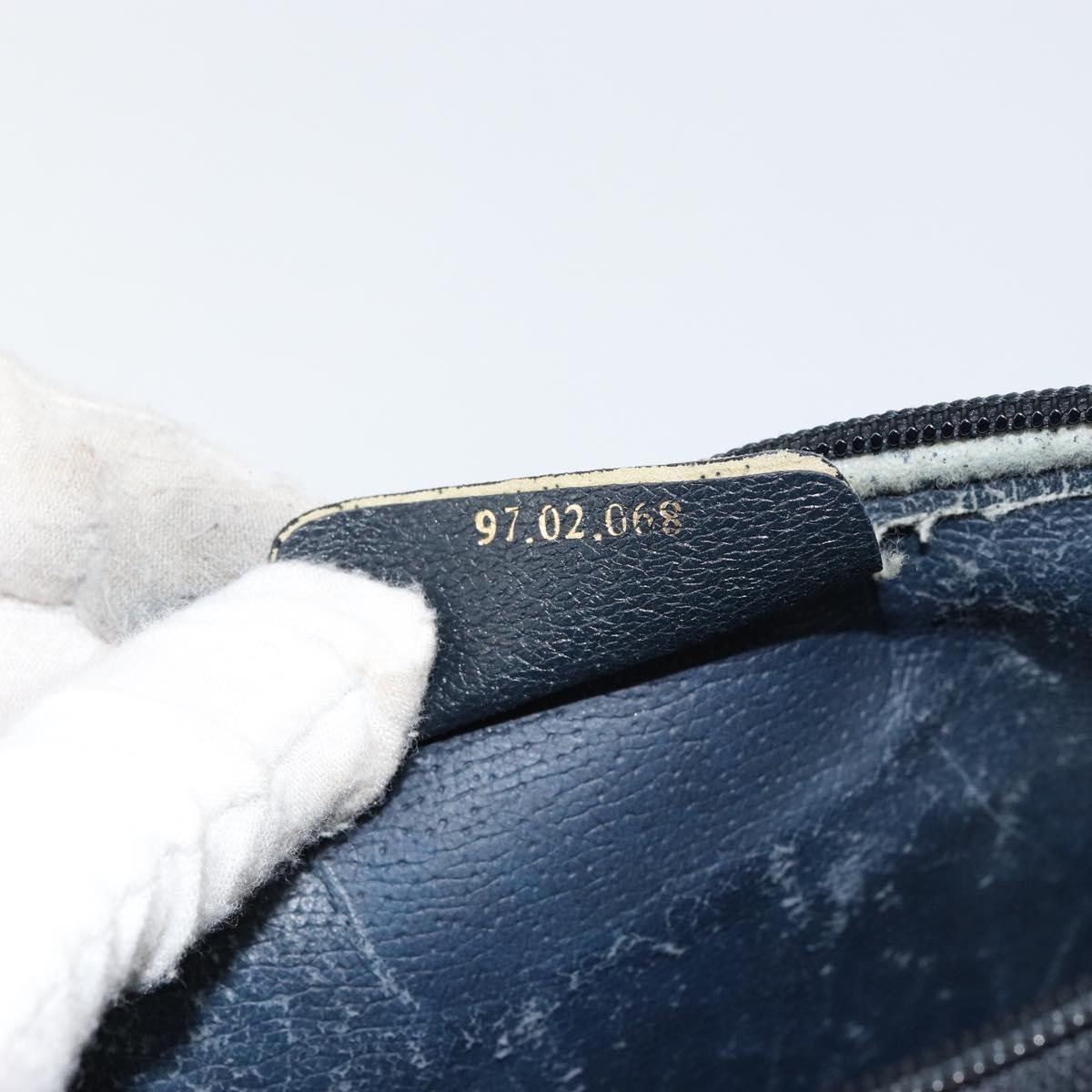 GUCCI GG Supreme Shoulder Bag PVC Navy Gold 97 02 068 Auth bs31133