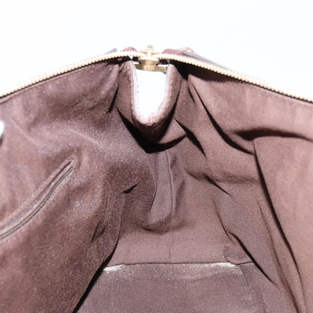 GUCCI GG Canvas Web Sherry Line Tote Bag Beige Gold 177052 Auth bs31134