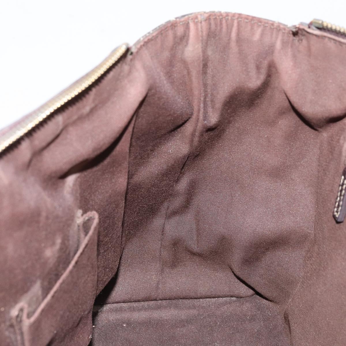 GUCCI GG Canvas Web Sherry Line Tote Bag Beige Gold 177052 Auth bs31134