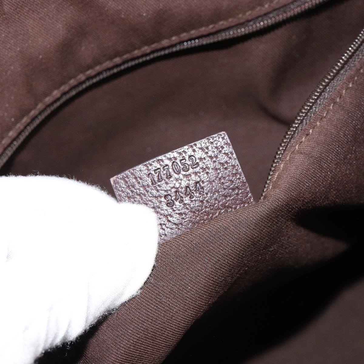 GUCCI GG Canvas Web Sherry Line Tote Bag Beige Gold 177052 Auth bs31134