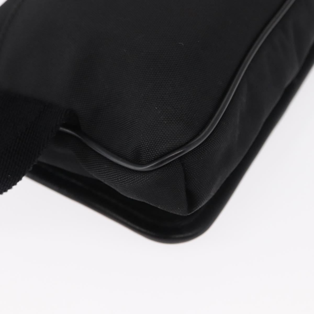 GUCCI Web Sherry Line Shoulder Bag Nylon Black Green 181064 Auth bs31135