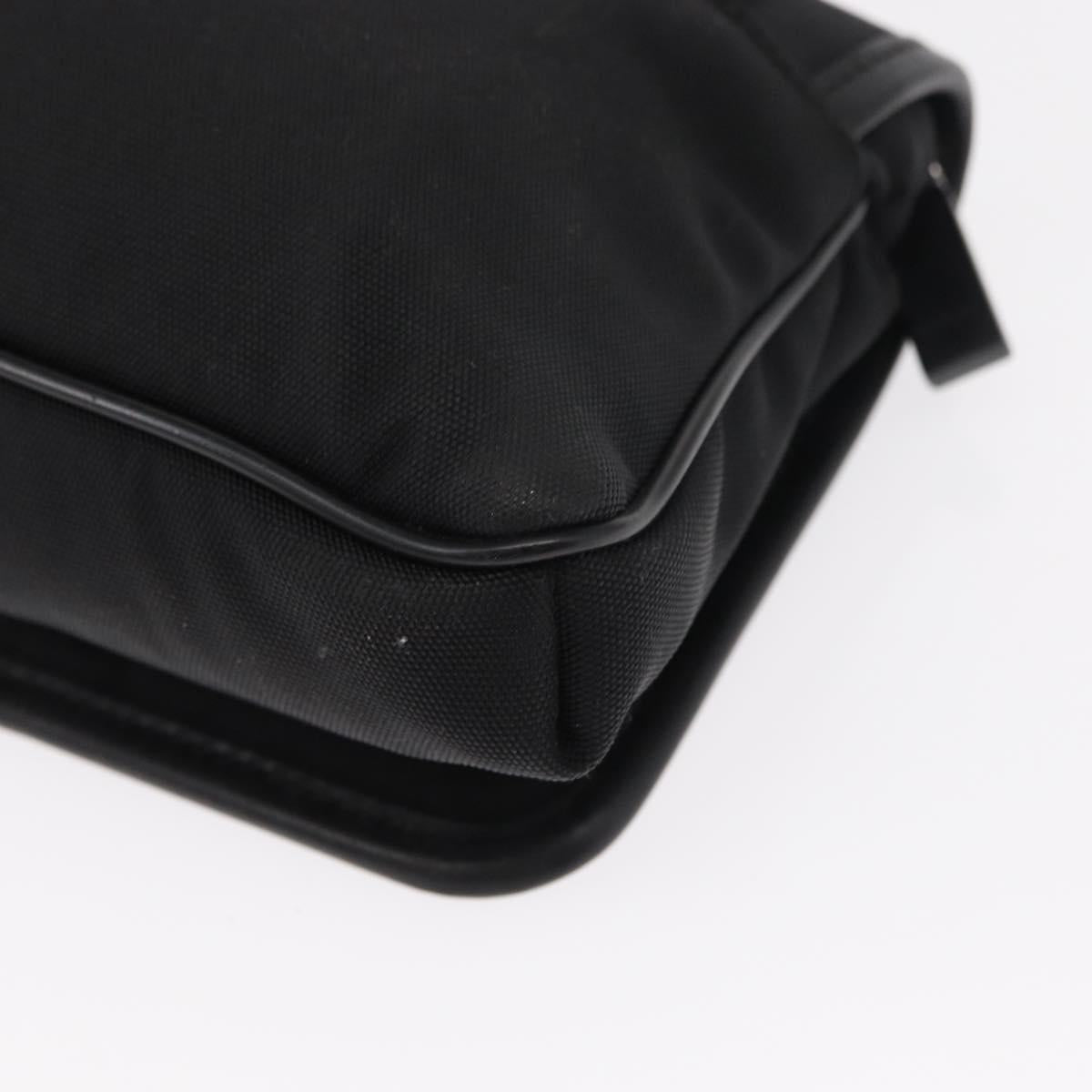 GUCCI Web Sherry Line Shoulder Bag Nylon Black Green 181064 Auth bs31135