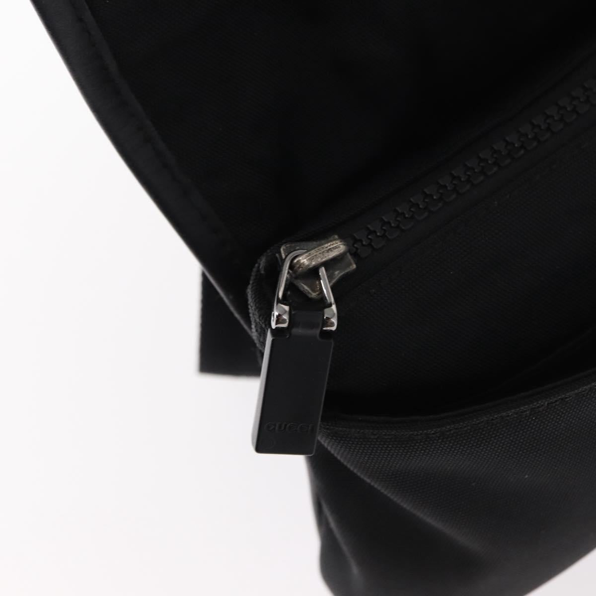 GUCCI Web Sherry Line Shoulder Bag Nylon Black Green 181064 Auth bs31135